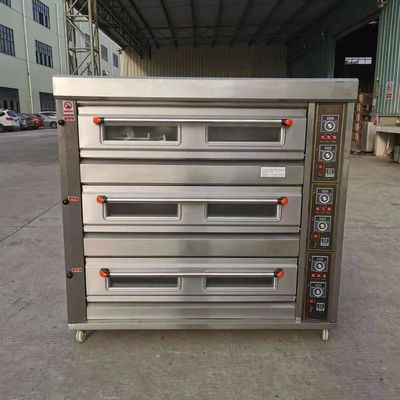 Materia prima harina 3 cubiertas 9 bandejas horno de paneles de gas horno de cubierta 1760*890*1770mm para la tienda de alimentos