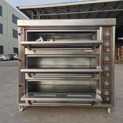 Materia prima harina 3 cubiertas 9 bandejas horno de paneles de gas horno de cubierta 1760*890*1770mm para la tienda de alimentos