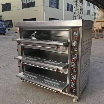 Materia prima harina 3 cubiertas 9 bandejas horno de paneles de gas horno de cubierta 1760*890*1770mm para la tienda de alimentos