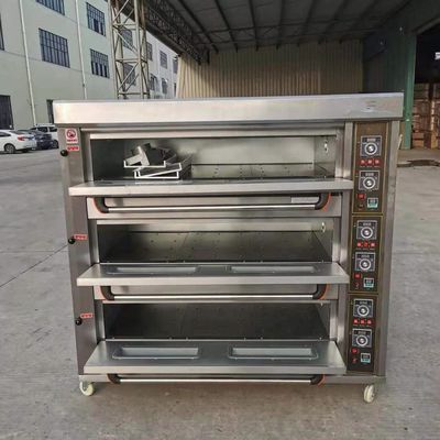 Materia prima harina 3 cubiertas 9 bandejas horno de paneles de gas horno de cubierta 1760*890*1770mm para la tienda de alimentos