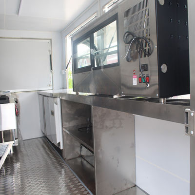 Trailer de carretillas de comida móvil de 1500W para camiones de comida rápida Trailer 2300*1750*2100mm