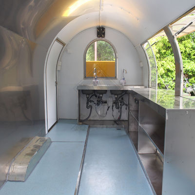 Trailer de carretillas de comida móvil de 1500W para camiones de comida rápida Trailer 2300*1750*2100mm