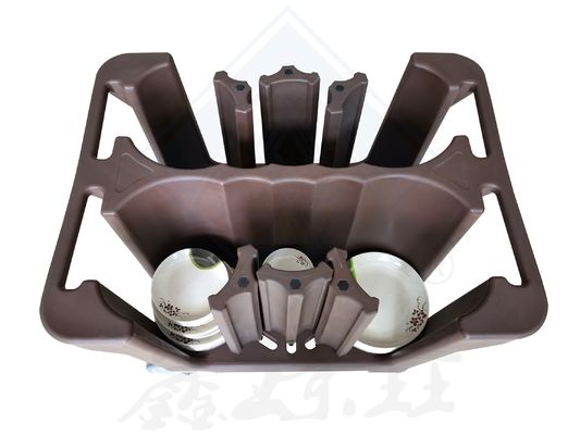 Carruaje de recogida de platos con placa ajustable para almacenamiento de platos y conveniencia del carrito