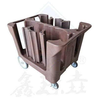 Carruaje de recogida de platos con placa ajustable para almacenamiento de platos y conveniencia del carrito
