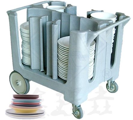 Recoge los platos de manera eficiente con este carrito comercial de recopilación de platos de cocina