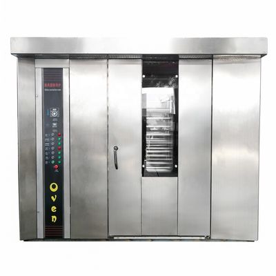 Fuente de alimentación Gas Equipo de panadería 32 bandejas Horno rotativo Máquina de hornear comercial