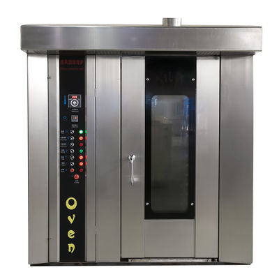Alta capacidad 12/32/64 bandejas convección eléctrica rotativa panadería horno de pizza para hornear