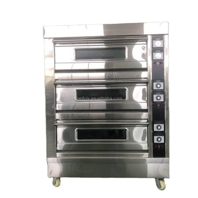 Función de la maquinaria de hornear electricidad gas torta pizza horno con competitivo y 3 deck 9 bandejas