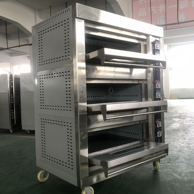 Función de la maquinaria de hornear electricidad gas torta pizza horno con competitivo y 3 deck 9 bandejas