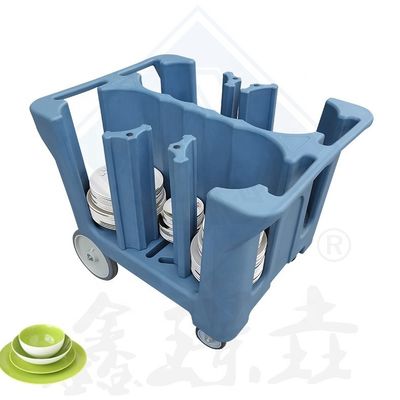 Un carrito de plástico práctico y elegante para suministros de su restaurante