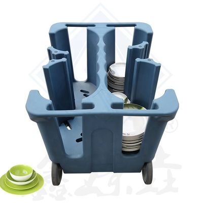 Un carrito de plástico práctico y elegante para suministros de su restaurante