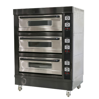 Capacidad de bandejas Pan de hornear comercial Pizza pastel Cocina Gas Horno eléctrico
