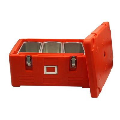Contenedor aislado de la caja de comida de plástico para el transporte de pescado en microondas y caja fuerte para lavavajillas