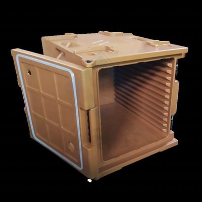 Caja de transporte de alimentos calientes de carga frontal en PU para restauración 120L portacañas aisladas de alimentos