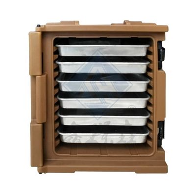 Caja de transporte de alimentos calientes de carga frontal en PU para restauración 120L portacañas aisladas de alimentos
