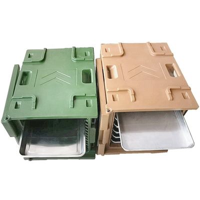 Contenedor aislado para mantener caliente los alimentos hecho de material de polietileno con equipos más calientes