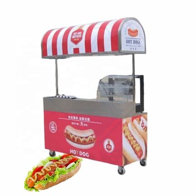 Carro de comida de acero inoxidable para carne y papas fritas