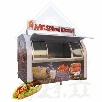 Carro de comida de acero inoxidable para carne y papas fritas