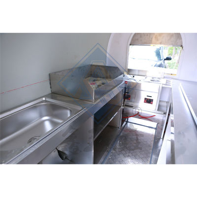 Larga vida útil Motocicleta Triciclo helado camión de comida con cocina totalmente equipada