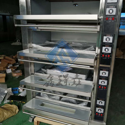 0.1kw horno de gas de panadería comercial 3/4 cubierta horno de gas de pizza de panadería / horno de convección de gas
