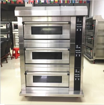 Maquinaria de panadería horno de horneado de pan de gas de 3 cubiertas para pan de trigo Pita fabricación de pan