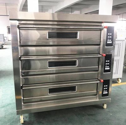 Maquinaria de panadería horno de horneado de pan de gas de 3 cubiertas para pan de trigo Pita fabricación de pan