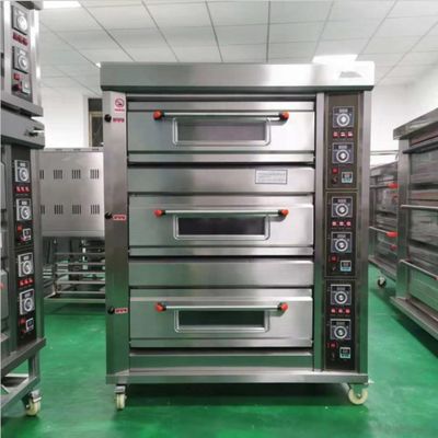 Maquinaria de panadería horno de horneado de pan de gas de 3 cubiertas para pan de trigo Pita fabricación de pan