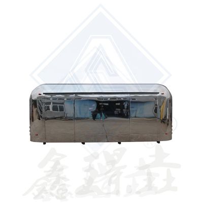 Restaurante Venta de la barbacoa de la comida del camión del carrito con parrilla y freidora del carrito móvil larga vida útil