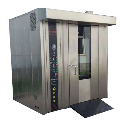 Horno de gas eléctrico comercial de acero inoxidable con rack rotativo con diesel para 16 32 bandejas