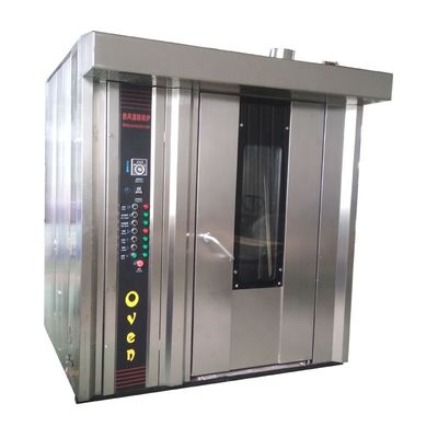 Horno de gas eléctrico comercial de acero inoxidable con rack rotativo con diesel para 16 32 bandejas