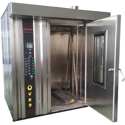 Horno de gas eléctrico comercial de acero inoxidable con rack rotativo con diesel para 16 32 bandejas