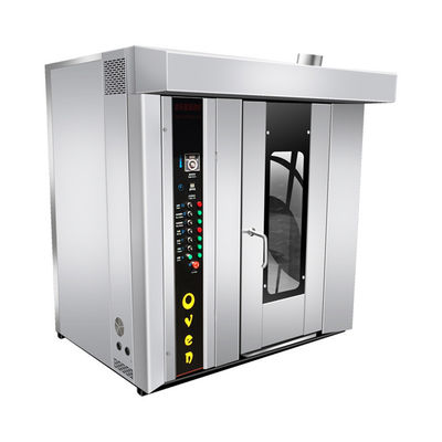 Horno eléctrico de pizza de 64 bandejas de doble puerta convección horno rotativo para la producción de panadería