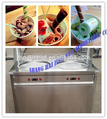 Máquina de helados de plata de doble cacerola para golosinas congeladas caseras