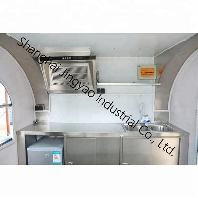 Grill de BBQ eléctrico móvil Rotisserie Chicken Trailer 220 * 160 * 210cm para el negocio de alimentos