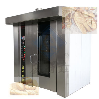 Horno rotativo de 32 bandejas con temperatura controlada para la producción de pan en el mercado minorista