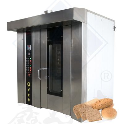 Horno de horneado multifunción de placas grandes 16/32/64 de aire caliente hornos rotativos a diesel para panadería