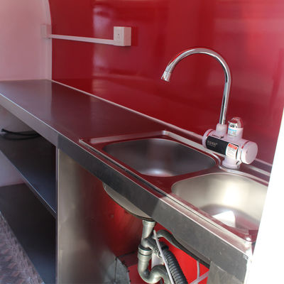 Conveniente L380 x W160 x H235cm camión de comida eléctrica ideal para bocadillos y rosquillas callejeras