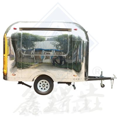 Coche de comida callejera de acero galvanizado con interior todo incluido y aperitivos incluidos