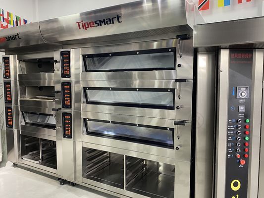 300KG Gas de horneado de pan de salida 3 cubiertas 9 bandejas Horno para la producción industrial de pan