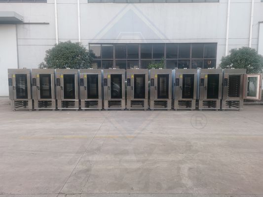 8 bandejas Horno de convección rotativo para panadería Automatización Energía Electricidad Gas horneado