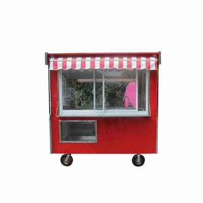 Camión de comida totalmente equipado de 220 cm de doble eje comercial modelo redondo con dosel