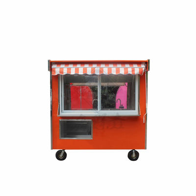 Camión de comida totalmente equipado de 220 cm de doble eje comercial modelo redondo con dosel