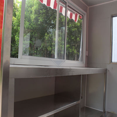 Camión de comida totalmente equipado de 220 cm de doble eje comercial modelo redondo con dosel