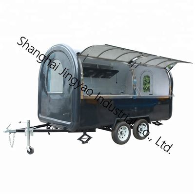 Adhesivos externos personalizados CE OEM GAS camión de comida con acero inoxidable y rueda grande