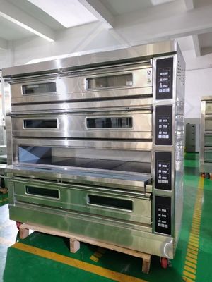 Materiales de soja 2 horno de cubierta de capas y transportador de mezcladores horno de pizza para equipos de panadería
