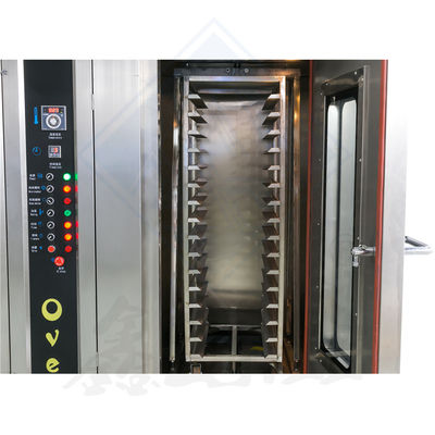 32 bandejas Máquina automática de hornear con gas industrial rotativo para equipos de procesamiento de alimentos