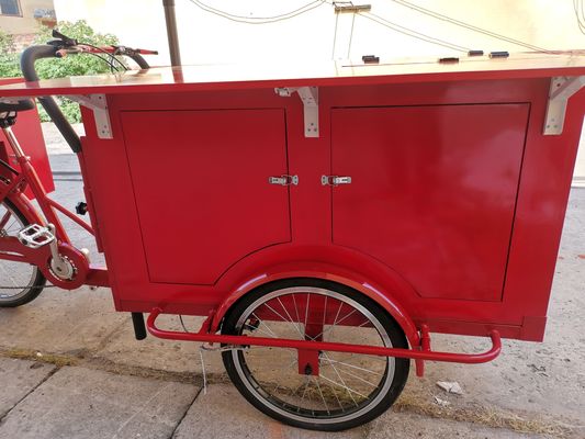 Larga vida útil Leche, té, jugo de bebidas Carrito de bicicletas para bocadillos Carro de comida móvil