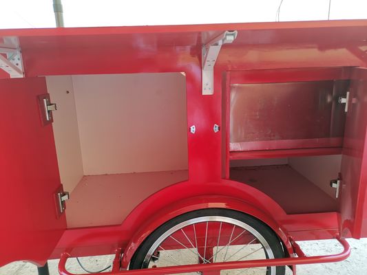 Larga vida útil Leche, té, jugo de bebidas Carrito de bicicletas para bocadillos Carro de comida móvil
