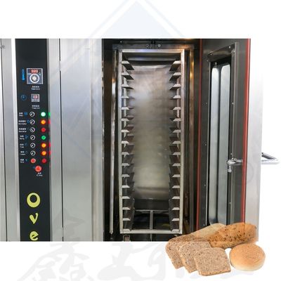 Fuente de agua 32 de cocina gas rotativo industrial eléctrico pan rotativo horno de horneado automático