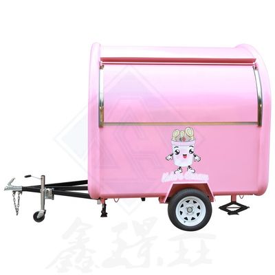 Carrito de comida de ruedas eléctricas de color personalizado para conos de nieve Carrito de perrito caliente Comida móvil Snack Food
